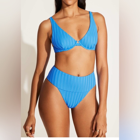 Vitamin A Other - Vitamin A Blue Ribbed Bikini